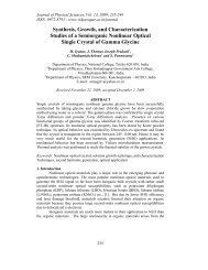 Synthesis, Growth, and Characterization Studies of a Semiorganic ...