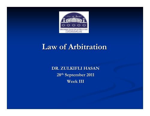 Law of Arbitration