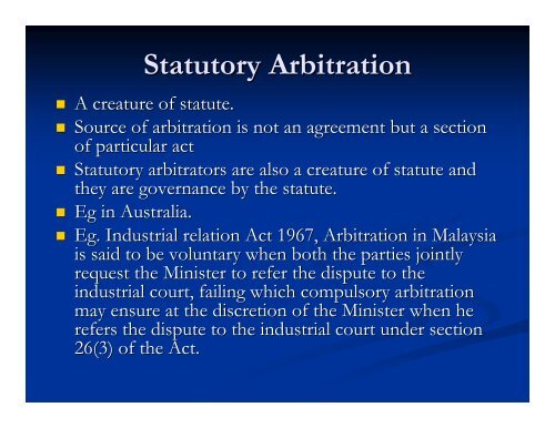 Law of Arbitration