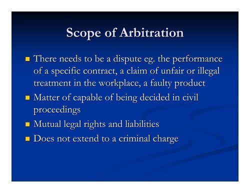 Law of Arbitration