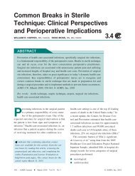 Common Breaks in Sterile Technique: Clinical Perspectives ... - AORN