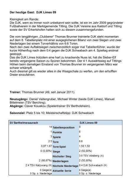 Wir gratulieren - SV Barthelmesaurach