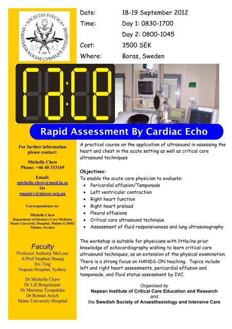Rapid Assessment By Cardiac Echo - SFAI-veckan 2013