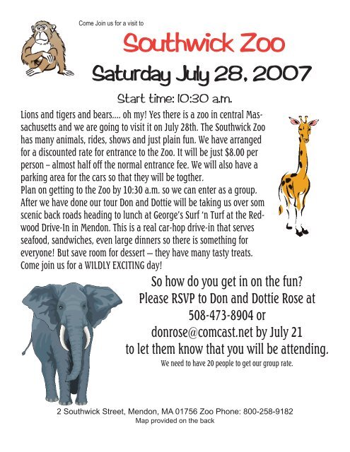 Directions To Southwick Zoo Southwick Zoo - Mg T-Party