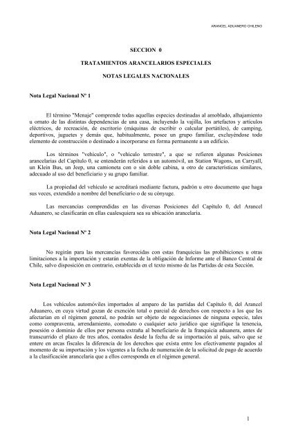 Descarga SecciÃ³n 0 en PDF - Servicio Nacional de Aduanas