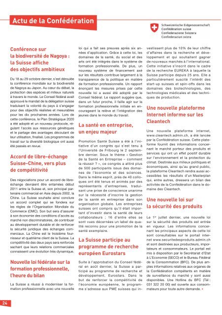 Dossier - Chambre de commerce Suisse au Maroc