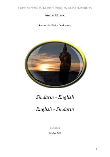Sindarin - English English - Sindarin - Ambar Eldaron