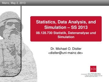 Statistics, Data Analysis, and Simulation â SS 2013