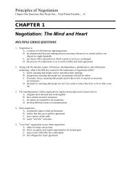 CHAPTER 1 Negotiation: The Mind and Heart