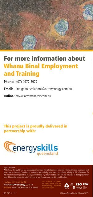 Download employment and training brochure for ... - Arrow Energy