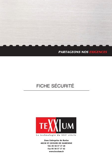 FICHE SÃCURITÃ - TeXXIum