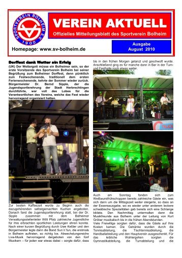 Offizielles Mitteilungsblatt des Sportverein Bolheim