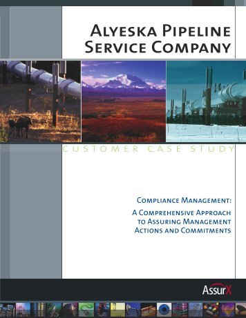 Alyeska Pipeline Service Company AssurX Customer Case Study