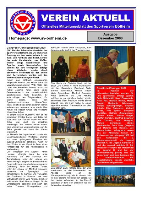 Offizielles Mitteilungsblatt des Sportverein Bolheim