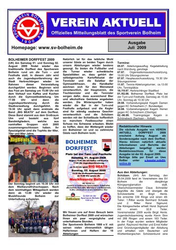 Offizielles Mitteilungsblatt des Sportverein Bolheim