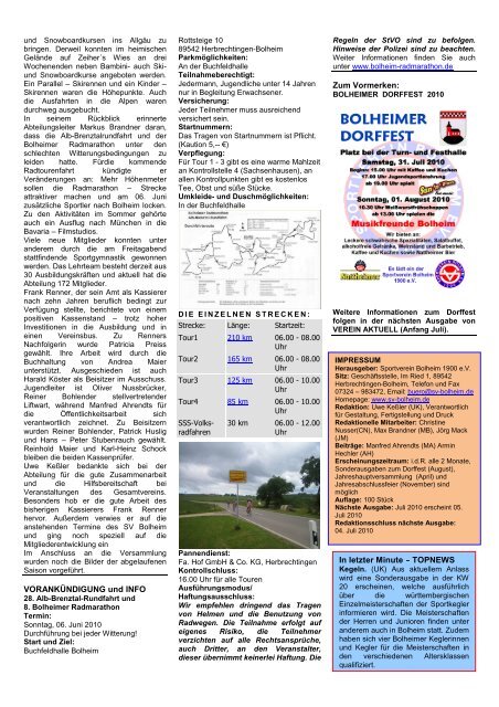 Offizielles Mitteilungsblatt des Sportverein Bolheim