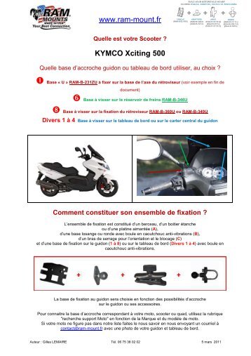 Kymco Xciting-500 fixations guidons - RAM Mount