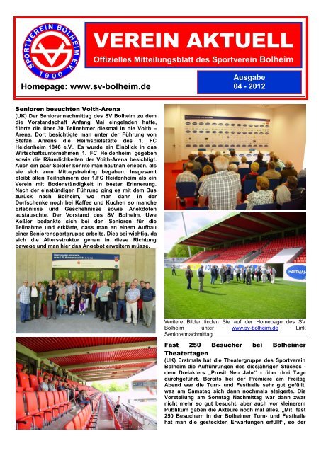 Offizielles Mitteilungsblatt des Sportverein Bolheim