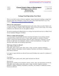 Cottage Food Operations Fact Sheet - Coles County