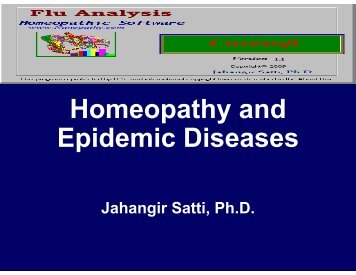 Homeopathy and Epidemic Diseases - Nanopathy