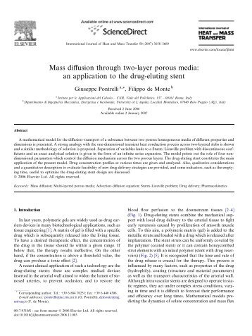 Mass diffusion through two-layer porous media: an ... - ResearchGate