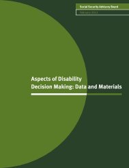 Aspects of Disability Decision Making: Data and Materials