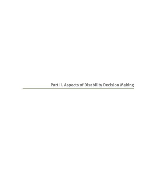 Aspects of Disability Decision Making: Data and Materials