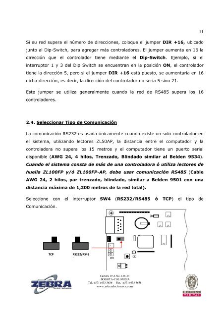 MANUAL CONTROLADOR ZC500_v3 IP.pdf - Zebra Electronica