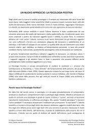 un nuovo approccio: la psicologia positiva - Marco Vicentini