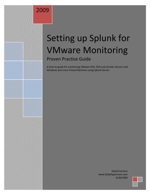 Setting up Splunk for VMware Monitoring - VMware Communities
