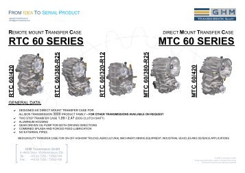 RTC 60 SERIES MTC 60 SERIES - GHM Transmission