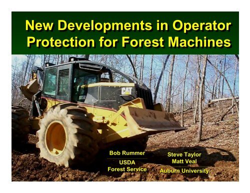 New Developments in Operator Protection for Forest Machines New ...