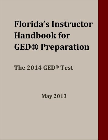 Florida's Instructor Handbook for GEDÂ® Preparation - Florida TechNet
