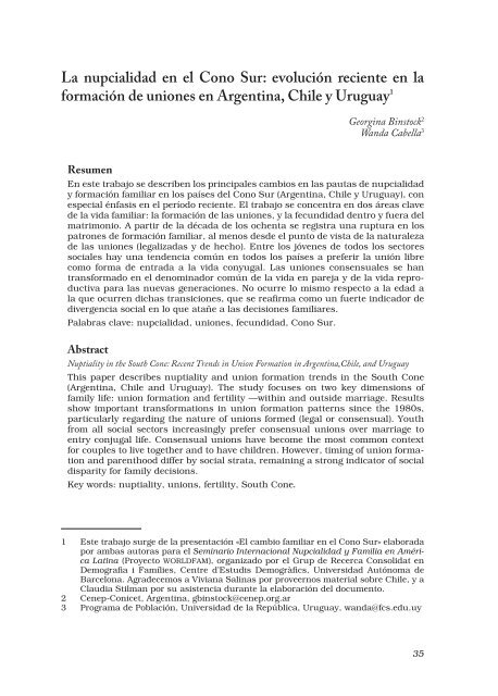 La nupcialidad en el Cono Sur - AsociaciÃ³n Latinoamericana de ...