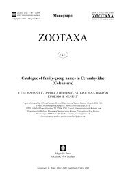 Zootaxa, Catalogue of family-group names in Cerambycidae ...