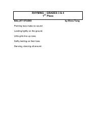 RHYMING â GRADES 3 & 4 1 Place