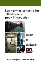 Les normes consolidÃ©es d'AIB International pour l'inspection ...