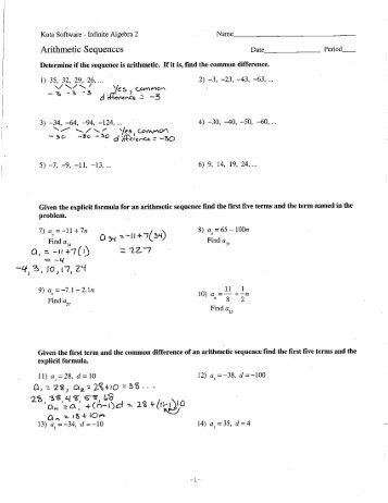 Arithmetic Sequences and Series Worksheet Notes - Cobb Learning