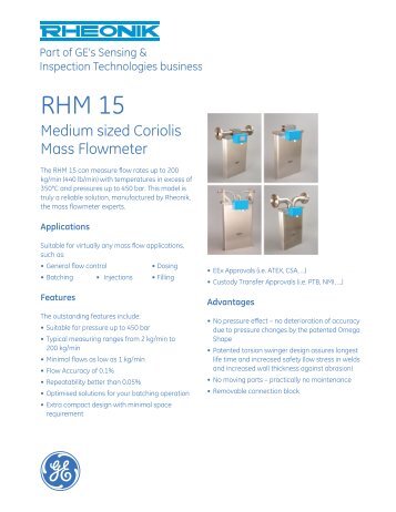 Rheonik Coriolis Massa Flow Meter RHM15 - ODS-instrumentatie NL