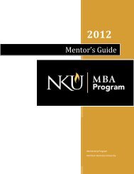 Mentor's Guide - Haile/US Bank College of Business - Northern ...