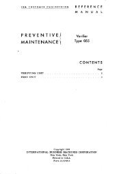 PREVENTIVE MAINTENANCE - IBM 1401