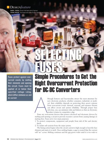 Selecting Fuses Article - Cooper Bussmann