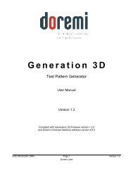 GENeration3D User Manual - Doremi Labs