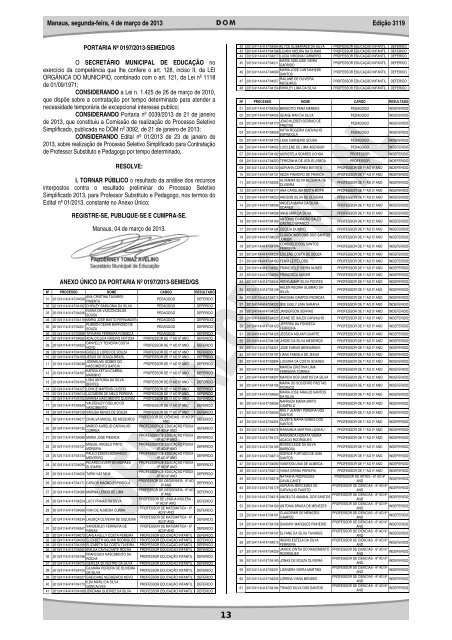 3119 caderno 1 - DiÃ¡rio Oficial do MunicÃ­pio