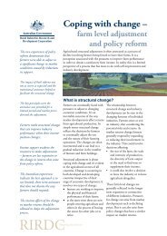 Coping with change - Farm level adjustment and policy reform