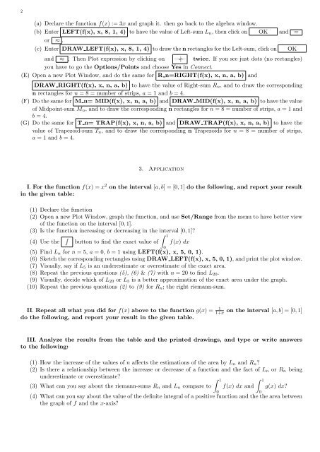 Lab#7: Riemann-sums and Definite integrals using Derive- (chapter ...