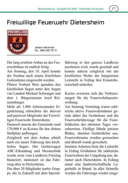 Vereinszeitung - SV Dietersheim