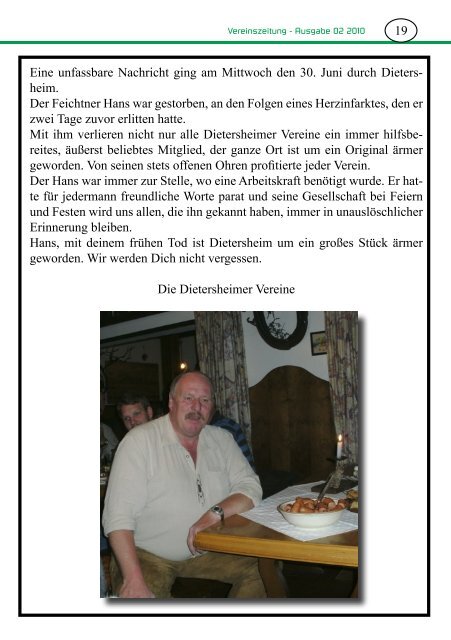 Vereinszeitung - SV Dietersheim