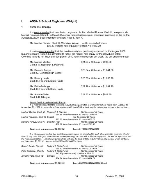 October 26 Official Minutes - Camden City Public Schools