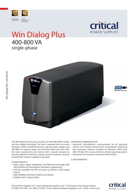 Riello Win Dialog UPS - Critical Power Supplies